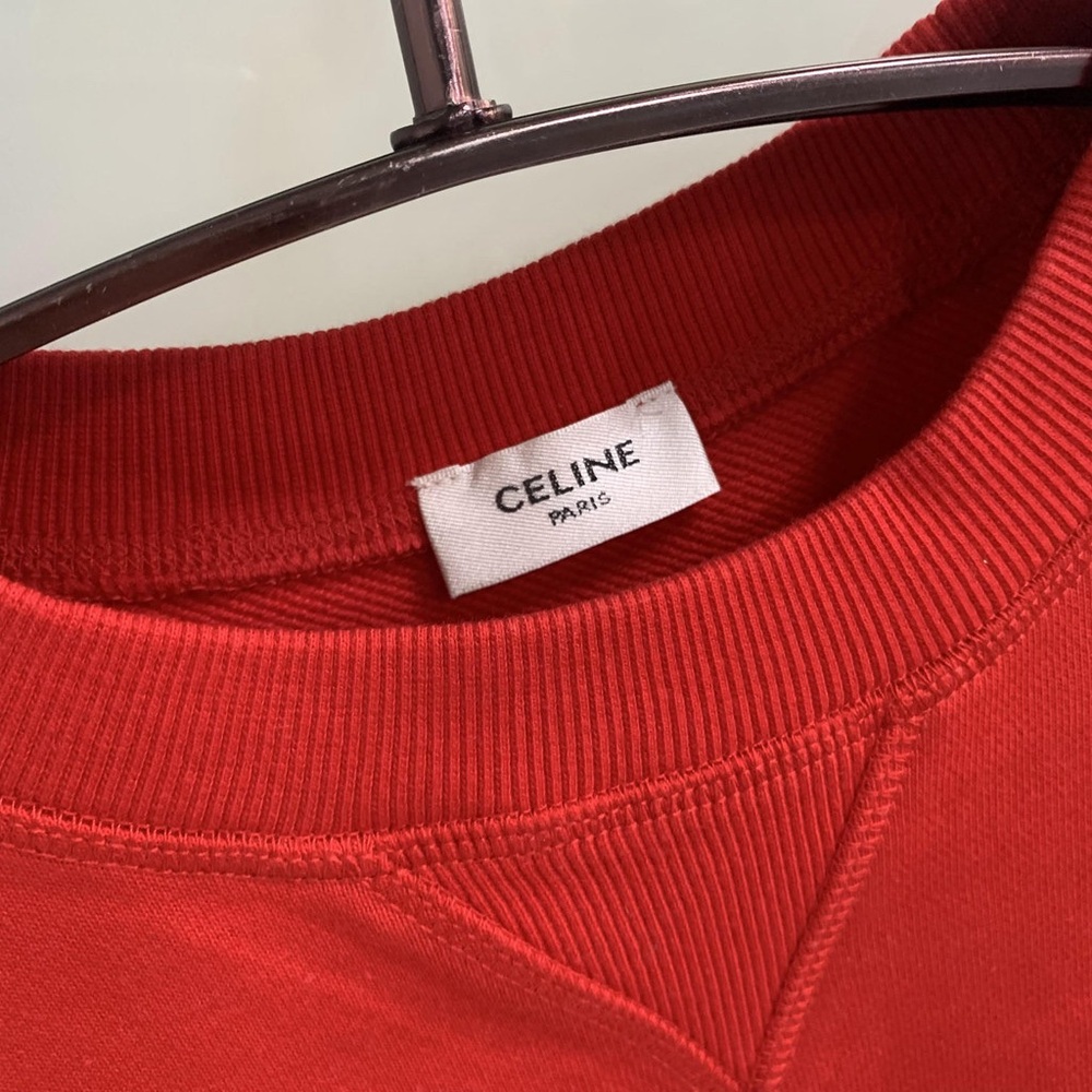 Celine Red Logo Crew Neck Sweater - Picture 5 of 5